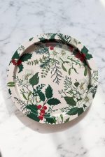 Yılbaşı Noel Desenli Yuvarlak Metal Tepsi – 37 cm