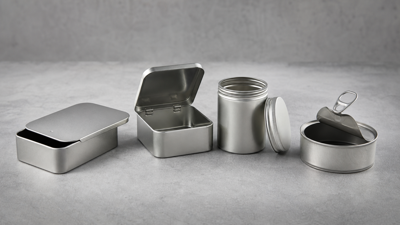 Geçme, menteşeli, vidalı ve kolay açılır metal kutu kapak türleri