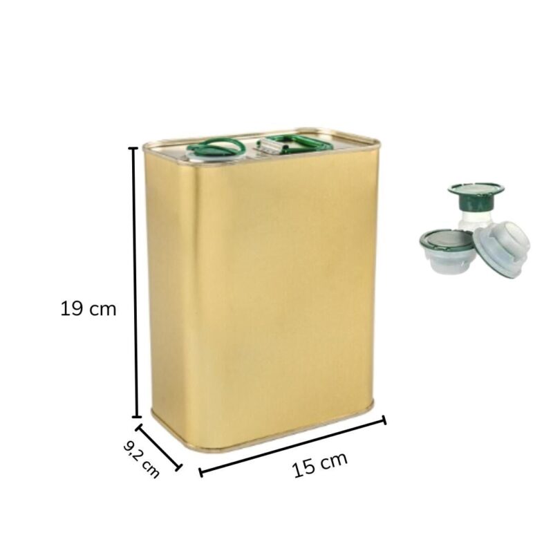 2 litrelik zeytinyağı tenekesi gold