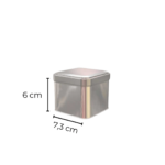 Kare Metal Çay Kutusu 73x60 mm 25-50 Gr