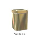 Kare Metal Çay & Kahve Kutusu 73x106 mm 75-100 Gr