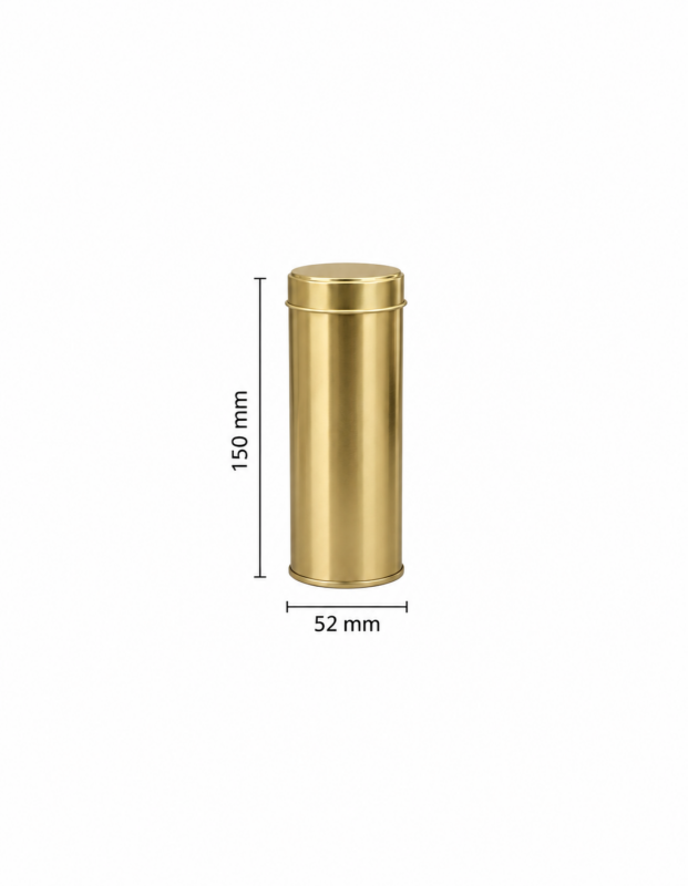 Yuvarlak Metal Çay & Kahve Kutusu 52x140 mm 50-100 Gr