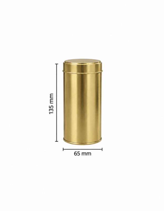 Yuvarlak Metal Çay & Kahve Kutusu 65x135 mm 50-100 Gr