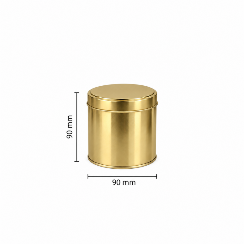 Yuvarlak Metal Çay & Kahve Kutusu 90x90 mm 125-175 Gr