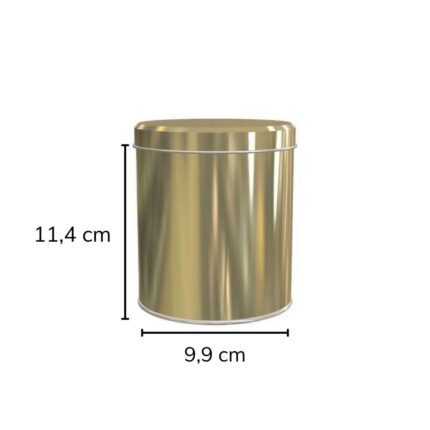 Yuvarlak Metal Çay & Kahve Kutusu 99x114 mm 200-250 Gr
