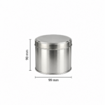 Yuvarlak Metal Çay & Kahve Kutusu 99x90 mm 150-200 Gr