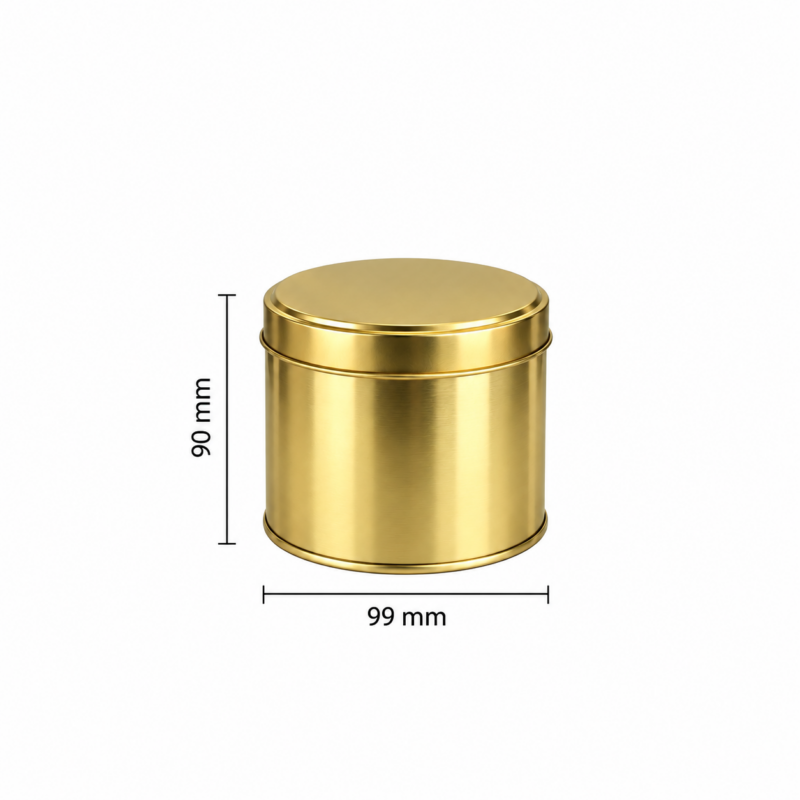 Yuvarlak Metal Çay & Kahve Kutusu 99x90 mm 150-200 Gr